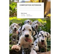 Composition Notebook: Dalmatian Puppy Theme with Flip-Page Animation Feature - Wide-Ruled