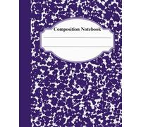 Composition Notebook: Dark Purple Aesthetic Composition Book | Deep Plum Marble Pattern, 111 College Ruled Pages | Preppy School Supplies for Teens, College Students & Office