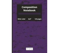 Composition Notebook: Deep Purple Marbled | Wide Ruled | 120 Lined Pages | 6 x 9 inches | Matte Cover | Paperback