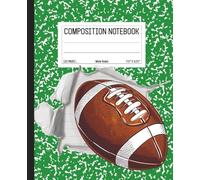Composition Notebook: Football Green Marble Design | 7.5" x 9.25” Shoot Through the Cover Sports Themed Journal with 120 Wide Ruled Pages for Boys - Girls - Kids - Teens | Sports Collection