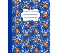 Composition Notebook: Football Team Cheerleader Navy Blue Silver Floral - 7.5 x 9.25" College Ruled, 110 Pages, School and Office Writing Journal