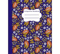 Composition Notebook: Football Team Cheerleader Purple and Gold Floral - 7.5 x 9.25" College Ruled, 110 Pages, School and Office Writing Journal