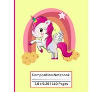 Composition Notebook for Girls: Cute Unicorn Journal with Yellow Background & Pink Unicorn Face, Wide Ruled, 110 Pages (7.5x9.25): Perfect ... Students, Creative Writing, and Daily Notes