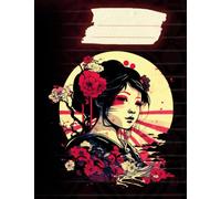 Composition Notebook for Japanese Art Lover's: Cherry Blossom Japan Girl in Kamikaze Style