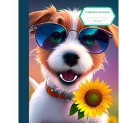 Composition Notebook for School Study Cute Sunflower Dog: Kids Adults Students