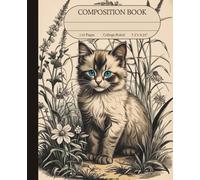 Composition Notebook for Student | College Ruled | School Notes | Journal | Vintage Cat illustration | Gift for Student: Vintage Illustration Aesthetic College Ruled Notebook for Student