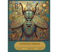 Composition Notebook for Students, College Ruled, School Notes: Elegant Journal: Classic Illustrations, Gift for Students, Gift for Teachers, Insects and Ornaments