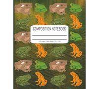 Composition Notebook: Frog Cute Pattern On Vintage colored Pond | Wide Ruled Notebook | Composition Notebook wide ruled, 7.5 x 9.25, 120 pages, For kids, teens, and adults