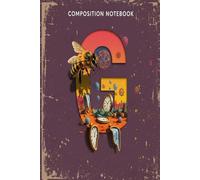 COMPOSITION NOTEBOOK G: Surreal Melting Clocks and Honey Bee Art | Vintage Grunge Aesthetic | Wide Ruled for School, College, or Office | Letter G Monogram