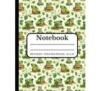 Composition Notebook - Green Tree Frog Design: College Ruled - 120 Pages - 8.5 x 11": 9/32" (7.1 mm) Line Spacing with Vertical Margin 1⁄4" (32 mm)