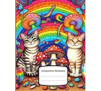 Composition Notebook Groovy Psychedelic Cat Aesthetic Journal Diary: 100 Lined Pages | 8.5 x 11 | Fun and Trippy Cat Designs | Perfect for School, ... Creative Writing - States of Consciousness