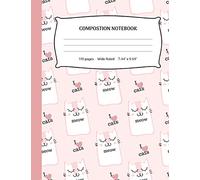 Composition Notebook: I Love Cats Wide Ruled Lined Pages (7.44" x 9.69")
