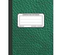 Composition Notebook - Imitation green Leather Notebook Cover - Perfect Bound Book - Unruled Composition Notebook - Perfect Size: 100 pages 50 sheets ... Notebook for students - for School and work