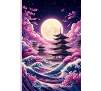 Composition Notebook Journal: Moonlit Sakura Waves and Pagoda Dreamscape: Elegant Japanese Fantasy Writing Book for Reflection, Creativity, and Daily Notes