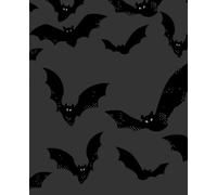 Composition Notebook: Just Batty comp book journal with 100 blank lined pages / idea book with spooky black flying bats on a dark gray background / ... photo idea book sketch book diary planner