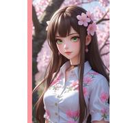 Composition Notebook Kawaii Anime Girl with Brown Hair and Green Eyes: Color Lined Paper Notebook, For Girls, Teens and Adults, Lined Paper Journal, College Ruled, Size 6x9 Inch, 120 Pages.