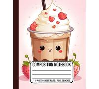 Composition Notebook: Kawaii Boba Milk Tea Composition Book | Boba Tea Journal Diary | Kawaii Bubble Tea Notebook for Kids & Girls