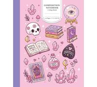 Composition Notebook: Kawaii Witchy Aesthetic - Mystic Spells, Magic Brew and Crystals - College Ruled, 110 Pages, 7.5 x 9.25 Inch - Pastel Goth Journal for Teen Girls