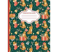 Composition Notebook: Kitten Christmas| 110 Pages | wide ruled, 7.5 x 9.75 | For Teens, Adults, Gifts, School, Work, Journaling, ... Co-Workers, Cat lovers