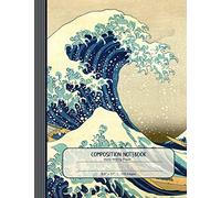 Composition Notebook: Large Blank Japanese Kanji Writing Paper Workbook - Hokusai Sea Wave Art Book