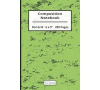 Composition Notebook: Lime Marbled | Dot Grid 5 x 5 | 200 Pages | 6 x 9 Inches | Matte Cover | Paperback