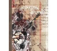 Composition Notebook: Mandolin Banjo Ukulele Music 4-String Chord Sheet Tablature Staff Manuscript Notation Book 8.5x11 - Large Blank 8 Staves Tab ... Paper Journal - Vintage Retro Grunge Cover