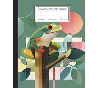 Composition Notebook: Mid-century Modern Green Tree Frog Journal for School, College, Travel or Gifting