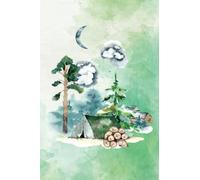 Composition Notebook - nature cover, animals, birds, trees, watercolor aesthetic: A 140-page blank green floral notebook