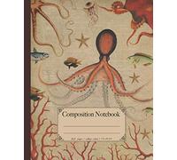 Composition Notebook: Octopus ocean sea life animals composition notebook. Vintage dictionary print style 100 page notebook college ruled. Marine ... (Ocean Sea life & sea creatures notebooks.)