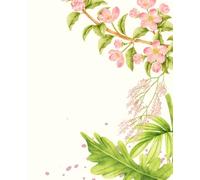 Composition Notebook: Paperback Sweet Watercolor Flowers and Leaves - Vintage Style | Journal For School, College, Office, Work | 110 college ruled pages, white paper, 7.5x9.25 in. dimensions