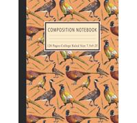 Composition Notebook: partridge bird Seamless Patterns Watercolor,College Ruled, 120 Pages, 7.5" x 9.75"Great Gift for Lovers and Teachers.(Vintage style)