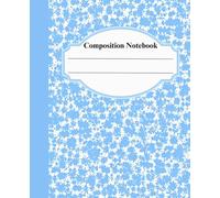 Composition Notebook: Pastel Blue Composition Book | Light Blue Marble Texture Notebook, 111 College Ruled Pages | Cute Aesthetic School Supplies for College Students & Varsity