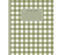 Composition Notebook: Pastel, Green Gingham Pattern, Coquette Aesthetic, for kids, teens and women, 7.5 x 9.25 inches, 120 pages wide ruled paper, Premium Soft, Matte Cover