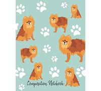 Composition Notebook: Pomeranian Paw Prints Cute School Notebook 100 Pages Wide Ruled Paper (Dog Breed Composition Books)