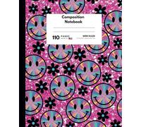 Composition Notebook: Preppy Retro: Fushia Pink Writing Exercise Book: 110 White Wide Rule Pages, 7.5x9.25, Perfect Gift for Girls, Birthday Gift, Christmas Stocking Stuffers, School, Party Bag items