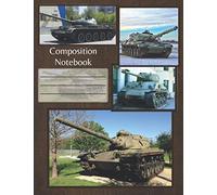 Composition Notebook, Quad Ruled, Army Tank subject, 110 Pages, 8.5" x 11" Diary, Gifts for Teachers, Army, Nurses, Doctors, Police officer, Social Workers