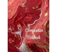 Composition Notebook: Red Marbled Notebook