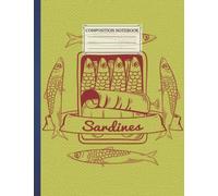 Composition NoteBook| Sardines Size 8.5 x 11 In| 110 pages Cute Animal Ferret Dinosaur Love Botanical Christmas Halloween America Animal Ferret Dinosaur Diary College Writing Notes
