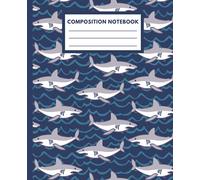 Composition Notebook: Shark themed pattern Wide-Ruled, 7.5 x 9.25, 100 Pages, Writing Notebook lined Journal For kids, teens, and adults ocean life ... for taking notes diary for work or home
