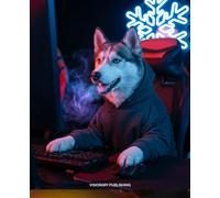 Composition Notebook: Siberian Husky Gamer: 120 College Ruled Pages, 7.5 x 9.25 in, Neon Wolf Mode Aesthetic Video Game Journal
