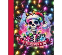 Composition Notebook: Skeleton Christmas Notebook | Funny Christmas Reading Journal for Book Lovers | 7.5 x 9.25 | 126 pages | Lined Journal for Readers, Writers & Tired Moms | WonderDame Studios