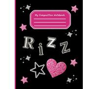 Composition Notebook: Stardust & Sass, wide ruled, 8.5x11 inches, high school, college, black and pink coloured, cute, fun and playful design