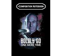 Composition Notebook: Starr Trekz Next Generation Captain Picard Boldly Go One More Time Classic, Journal 6 x 9, 100 Page Blank Lined Paperback Journal/Notebook
