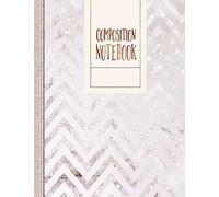 Composition Notebook: Stylish Music Journal For Girls Women 7.44x9.69 - Large Blank Musician Sheet Tablature And Lined Songwriting Paper - 11 Staves ... - Blush Rose Gold Pink Pastel Chevron Pattern
