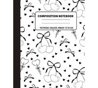 Composition Notebook - Super Cute & Elegant White Preppy Aesthetic with Black Coquette Bows: College Ruled Journal for Girls, Kids & Teens | Cool Girly School Supply | 110 Pages | 7.5 x 9.25 Inches