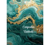 Composition Notebook: Teal Marbled Notebook