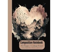 Composition Notebook: Tranquil watercolor artwork featuring mountains and a river. The addition to our Love Heart Series - Volume 16. College -Ruled, ... gifts. Suitable for College, Work, Students,