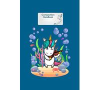 Composition Notebook: unicorn music violin under water - 50 sheets, 100 pages - 6 x 9 inches