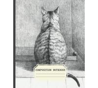 Composition Notebook: Vintage Aesthetic College Ruled With Cat Illustration Cover Design