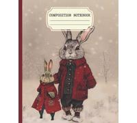 Composition Notebook: Vintage Aesthetic College Ruled With Cute Father And Child Rabbit Cover Design